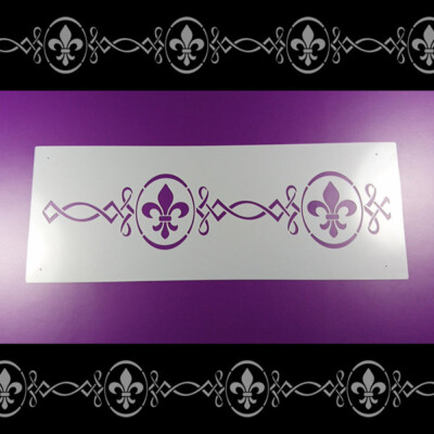 Bordüre Schablone Fleur de Lis Kalligraphie Federzug - B2B69