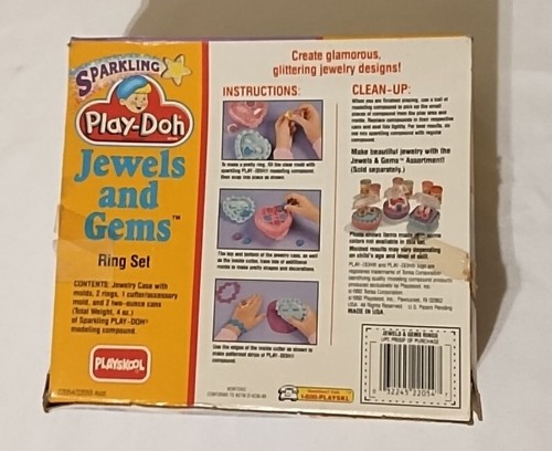 1995 Playskool Sparkling Play-Doh Jewels And Gems Ring Set COMPLETE NO DOUGH - Picture 7 of 7