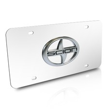 Scion 3d Logo Chrome Stainless Steel License Plate With Lifetime Warranty