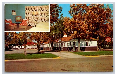 The Hagen Motel, Hagen Hardscrabble Ski Area, Rice Lake Wisconsin WI Postcard