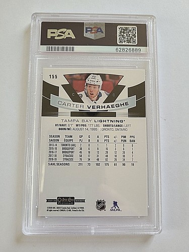 2019-20 Carter Verhaeghe OPC O-PEE-CHEE Platinum Marquee Rookie RC PSA 10 POP 2 - Picture 3 of 4