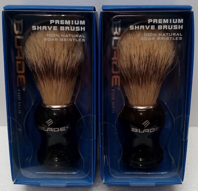 Lot of 2 Blade for Men Premium Shave Brush 100% Natural Boar Bristles.........3G