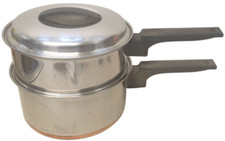 Vintage SUPREME Industries Stainless Steel Copper Bottom 18cm Steamer / Saucepan