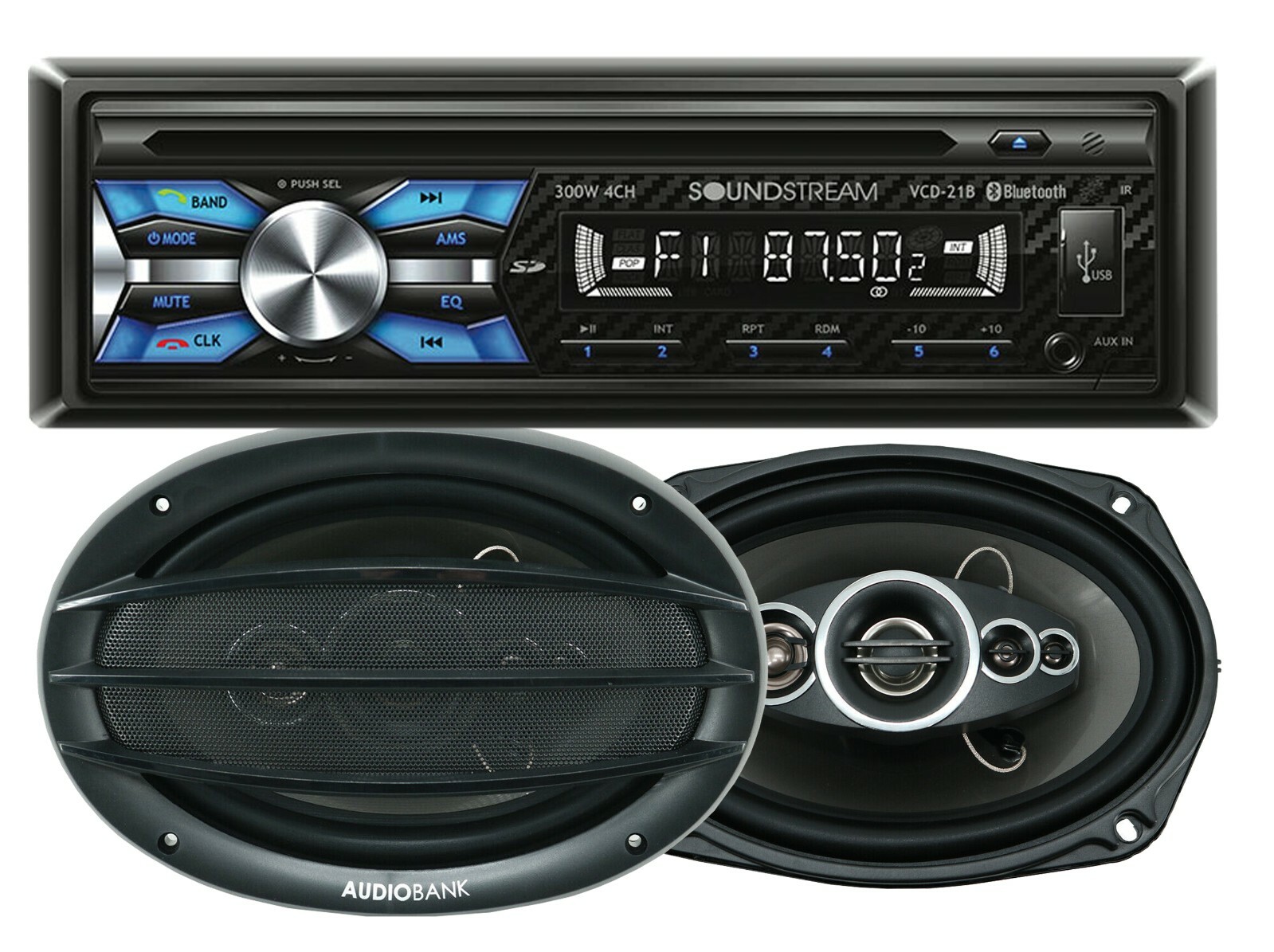 Receiver+  2x Audiobank Ab-690 6x9" Speaker