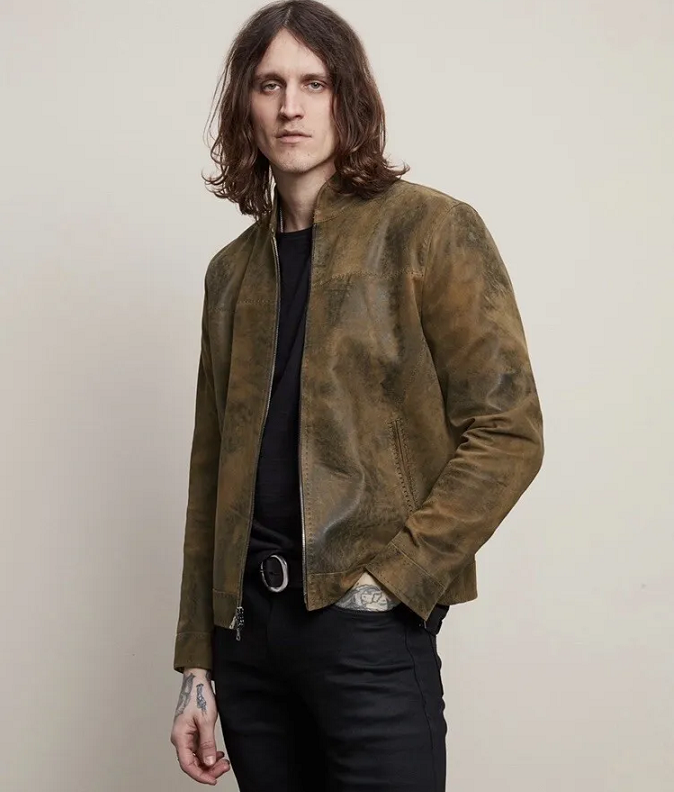 $1998 John Varvatos Collection Mason Artisan Stitch Leather Jacket