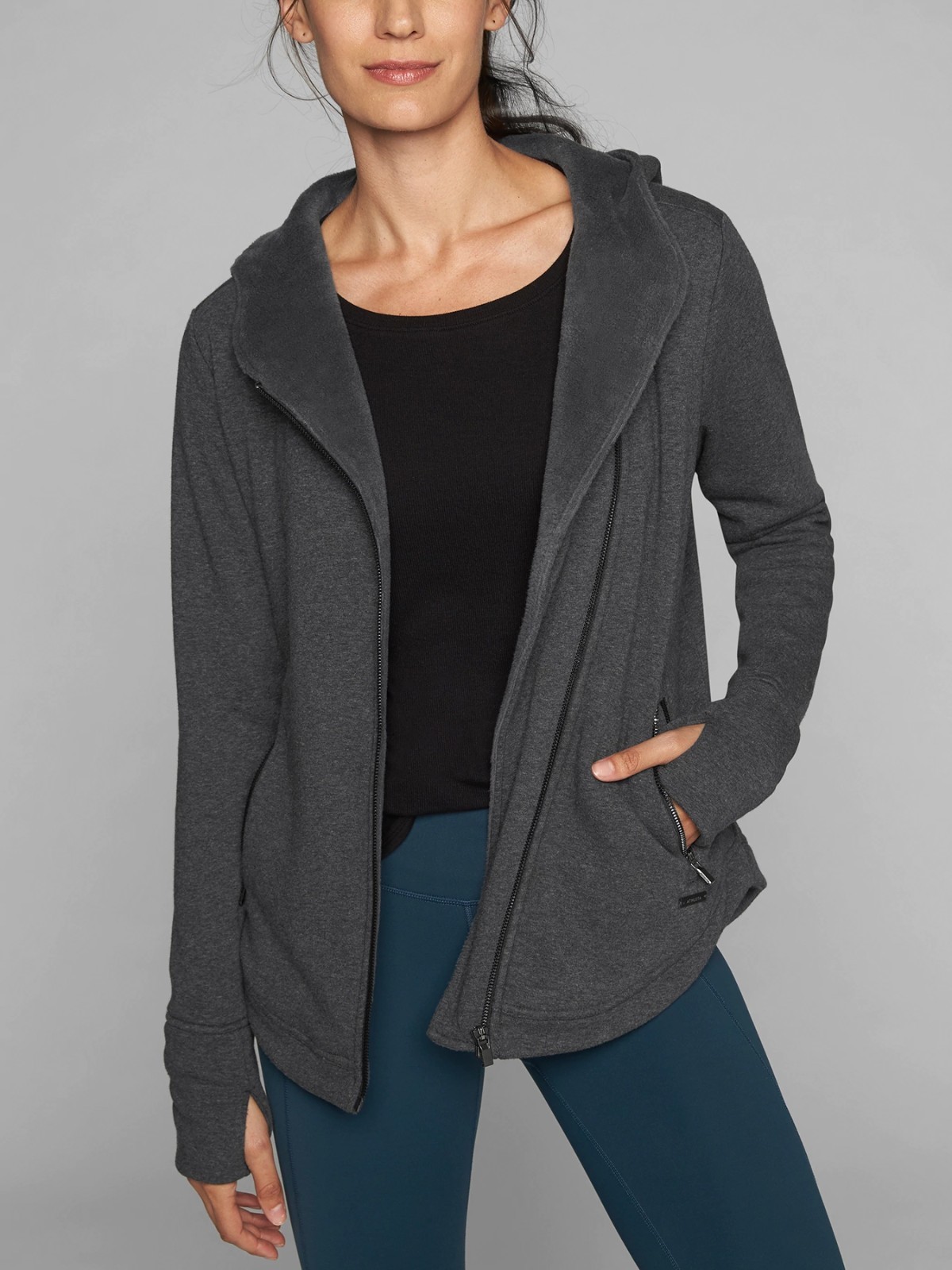 Veste Athleta Easy Cozy Karma Zip Up - Polaire Grise XXS - Occasion Très Bon état