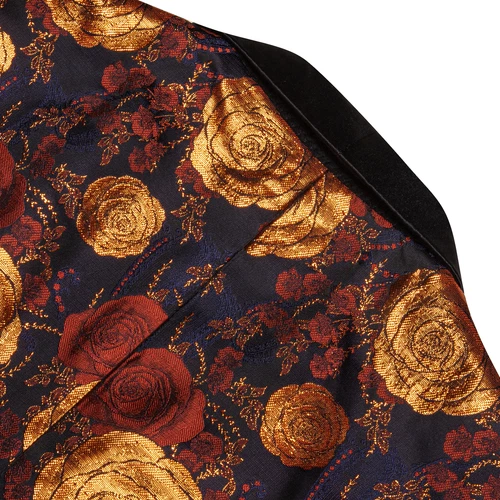 Para Hombres Floral Esmoquin Cena Chaqueta Calce Regular Chal Solapa Paisley Baile de graduación Fiesta Traje - Imagen 140 de 236
