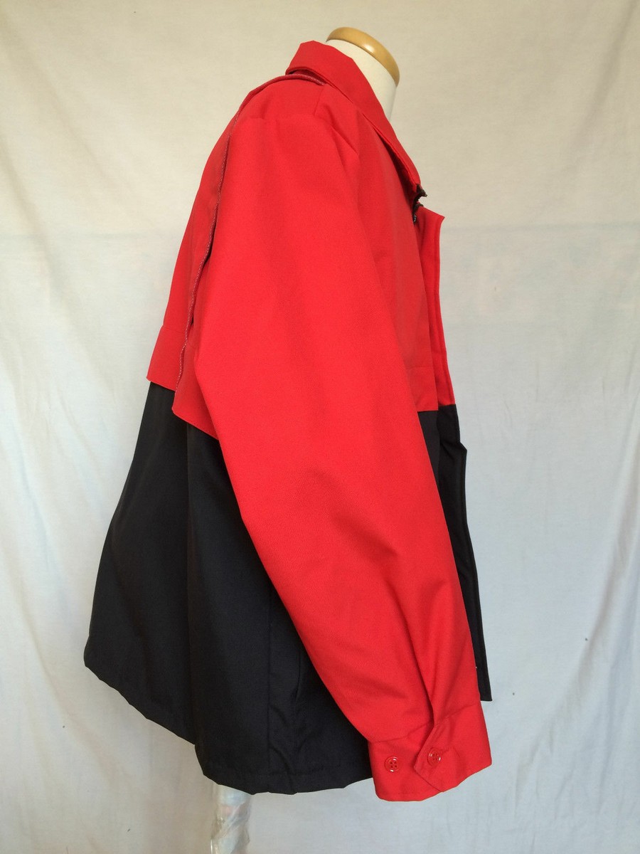 Riverside Coca-Cola Employee Jacket Sz L 42-44 Long Red Black Full