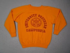 Vintage USC Trojans Sweatshirt Mens Small Yellow Collegiate Pacific Made in USA