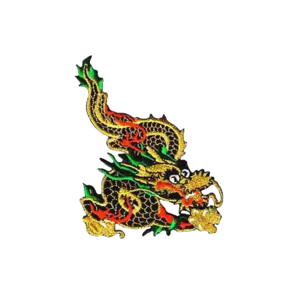 Metallic Gold Chinese Dragon (2-Pack) Iron On Patch - Image 3 of 4