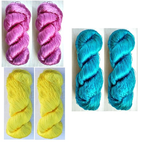 6 Thread Yarn Lace Skeins Knitting Work Reel Silk Fabric 690g Woven Sari - 第 1/1 張圖片