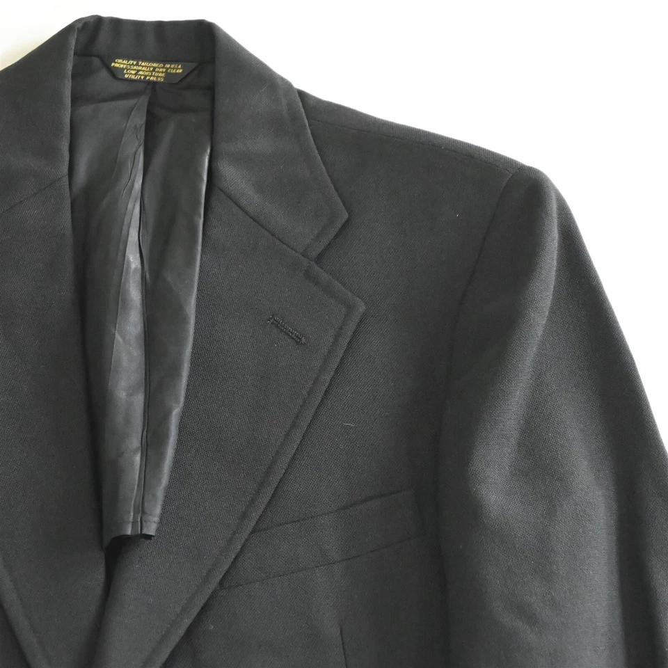 Chaqueta Blazer Abrigo Deportivo De Colección Gant Hecho en EE. UU. 36S Negro Hopsack Botón Dorado para Hombres Foto 2 de 4