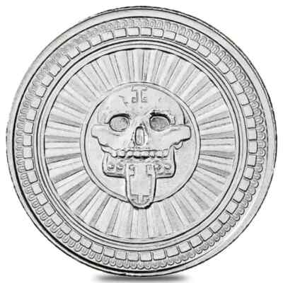 Aztec God of Death Mictlantecuhtli 1 oz 999 Fine Silver Round Art