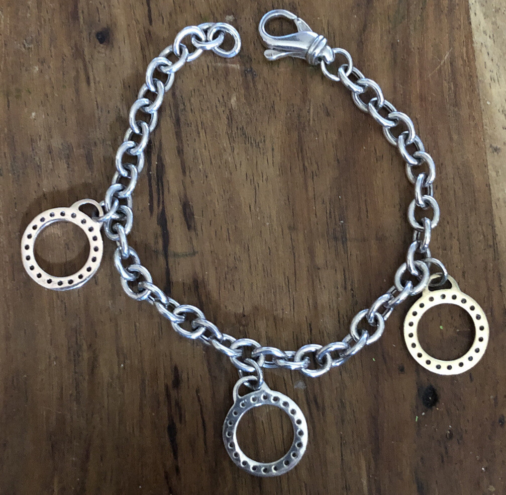 Sterling silver solid belcher chain charm bracele… - image 2