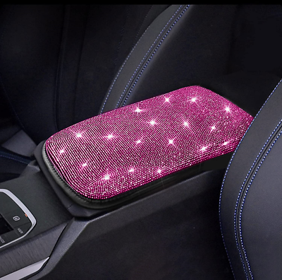 Bling Bling Car Armrest Cover Luster Crystal Car Center Console Cover Protector