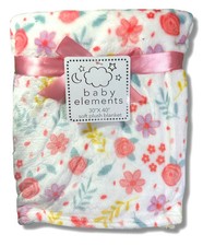 BLANKET PLUSH - BABY ELEMENTS GIRLS 253 - FLOWERS MULTI - BABY TODDLER CRIB