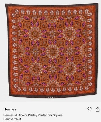 Hermes Multicolor Paisley Silk Handkerchief
