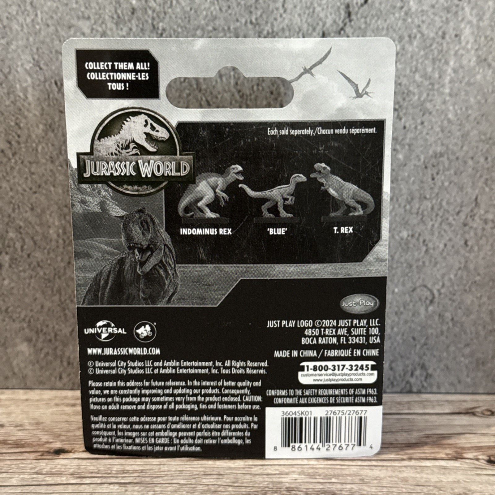 Jurassic World Indominus Rex Dinosaur Figure 2.5" with Bonus Card Toy 