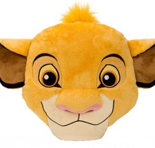 Large Disney Store Simba Character Face Cushion Plush Pillow Lion King NEW