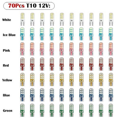 RSTOB 70PCS T10 5630 6SMD Silicone LED Bulbs 12V Strobe Flash Parking Lights