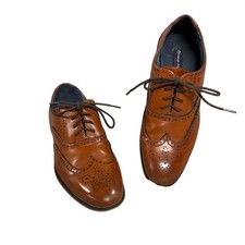 Bruno Marc Wingtip Brogue Oxford Mens 5 Brown Synthetic Leather Dress Shoes