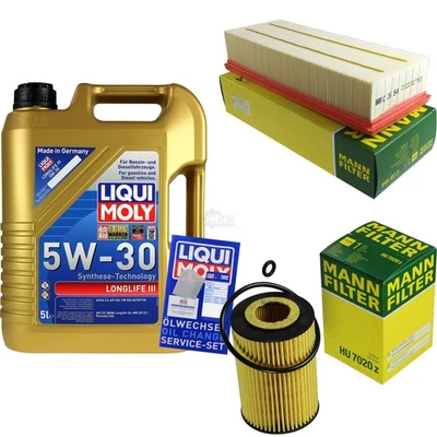 LIQUI MOLY, MANN-FILTER INSPEKTIONSKIT FILTER LIQUI MOLY ÖL 5L 5W-30 für VW Golf VI 5K1 2.0 TDI Tiguan