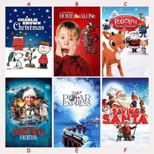 Retro Holiday Christmas Movie Poster   Classic Wall Art Print, Christmas Room