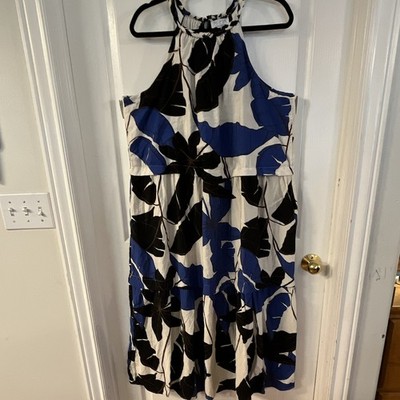 Sofia Jeans by Sofia Vergara Plus XXL 20 Halter Sundress Floral Blue Elastic