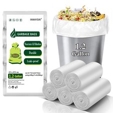 Small Compostable Trash Bags - 1.2 Gallon Biodegradable Mini Garbage Bag Unsc...