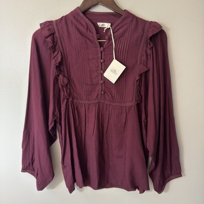 Faherty Women s Babydoll Milkmaid Coquette Tunic Small Peasant Hippie NWT $158