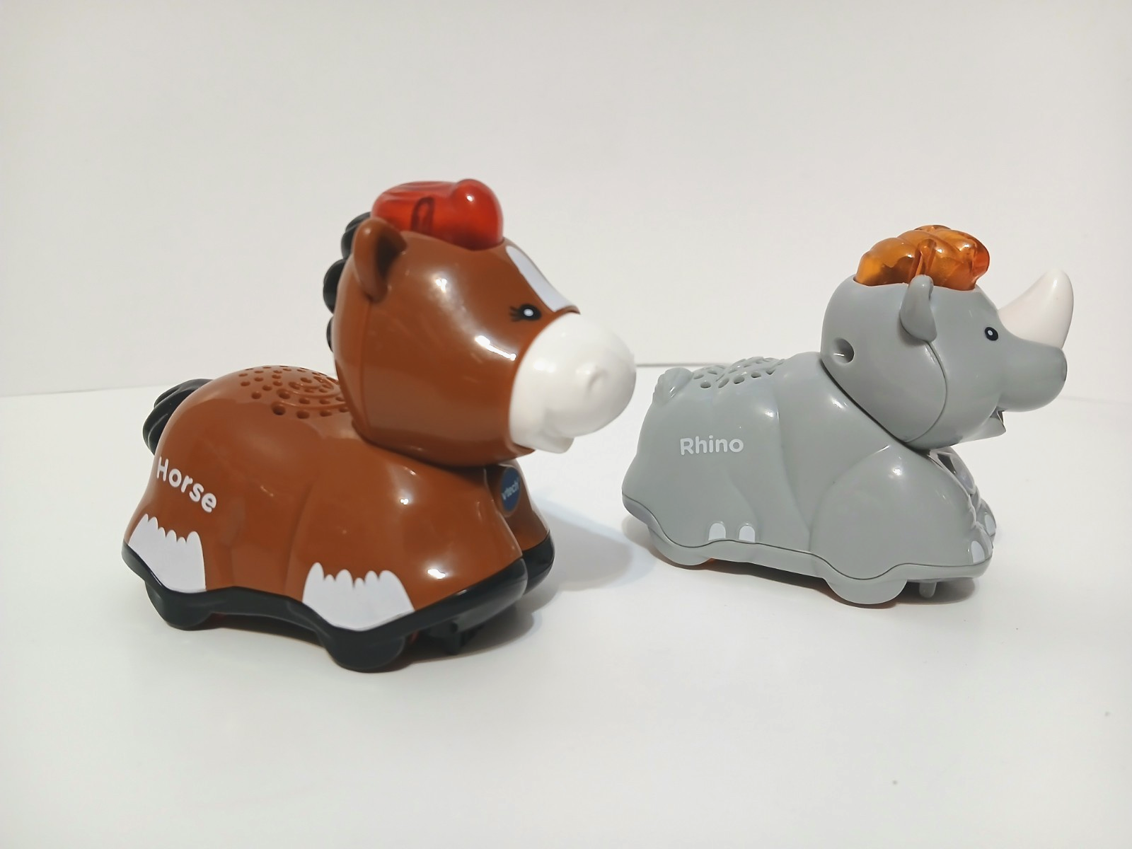 Vtech Smart Animals Horse & Rhino Lights Sounds Music Farm Animal Zoo ...