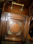 Antique Victorian/Edwardian Carved wood & Brass Coal Scuttle /Purdonium 20x14x13 — photo 1