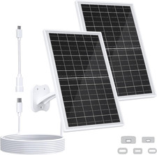 13W Solar Panel for Eufy Camera, 5V USB/USB-C Solar Charger Compatible with Eufy