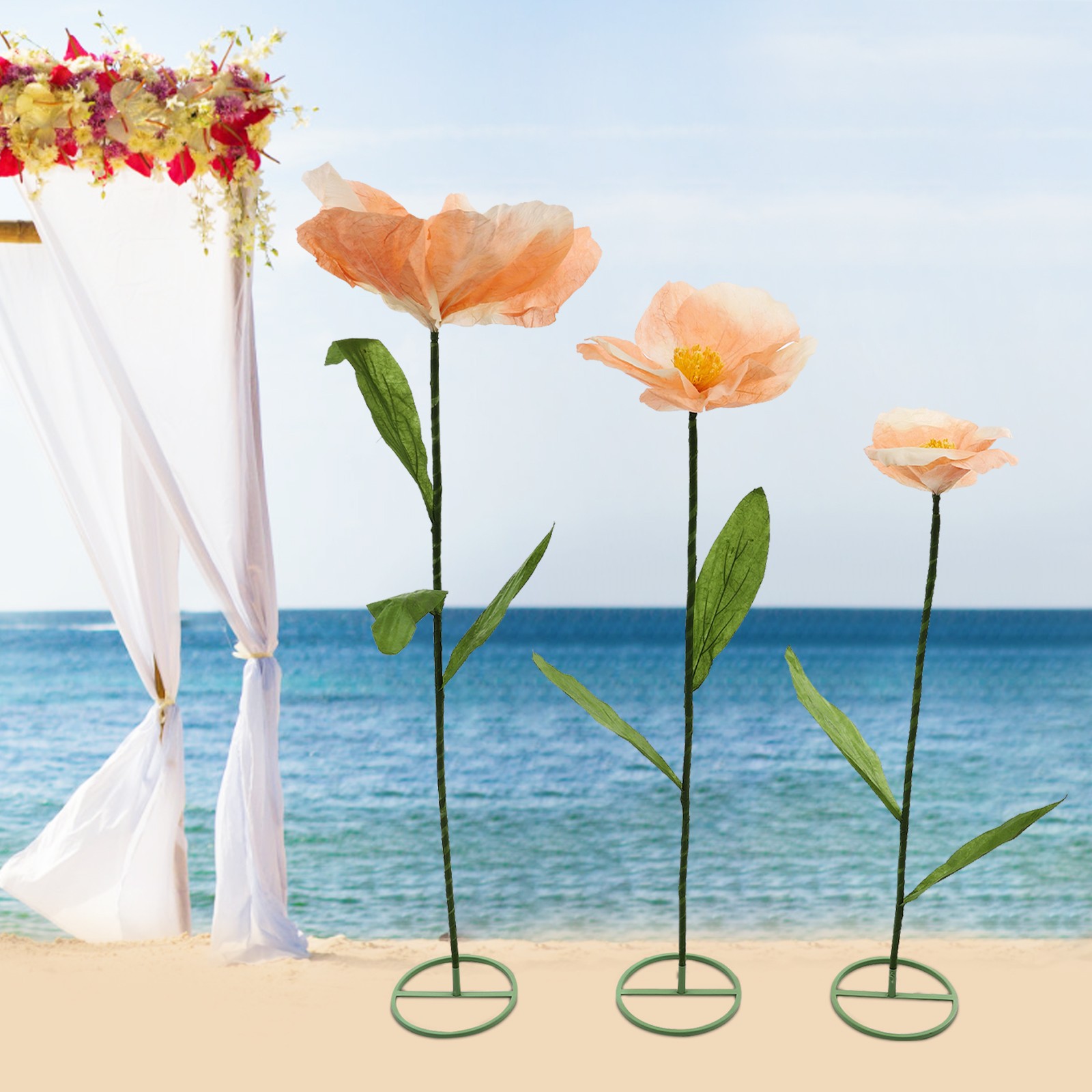 Large Artificial Wedding Flowers Three pcs Artificial Flower for Birthday