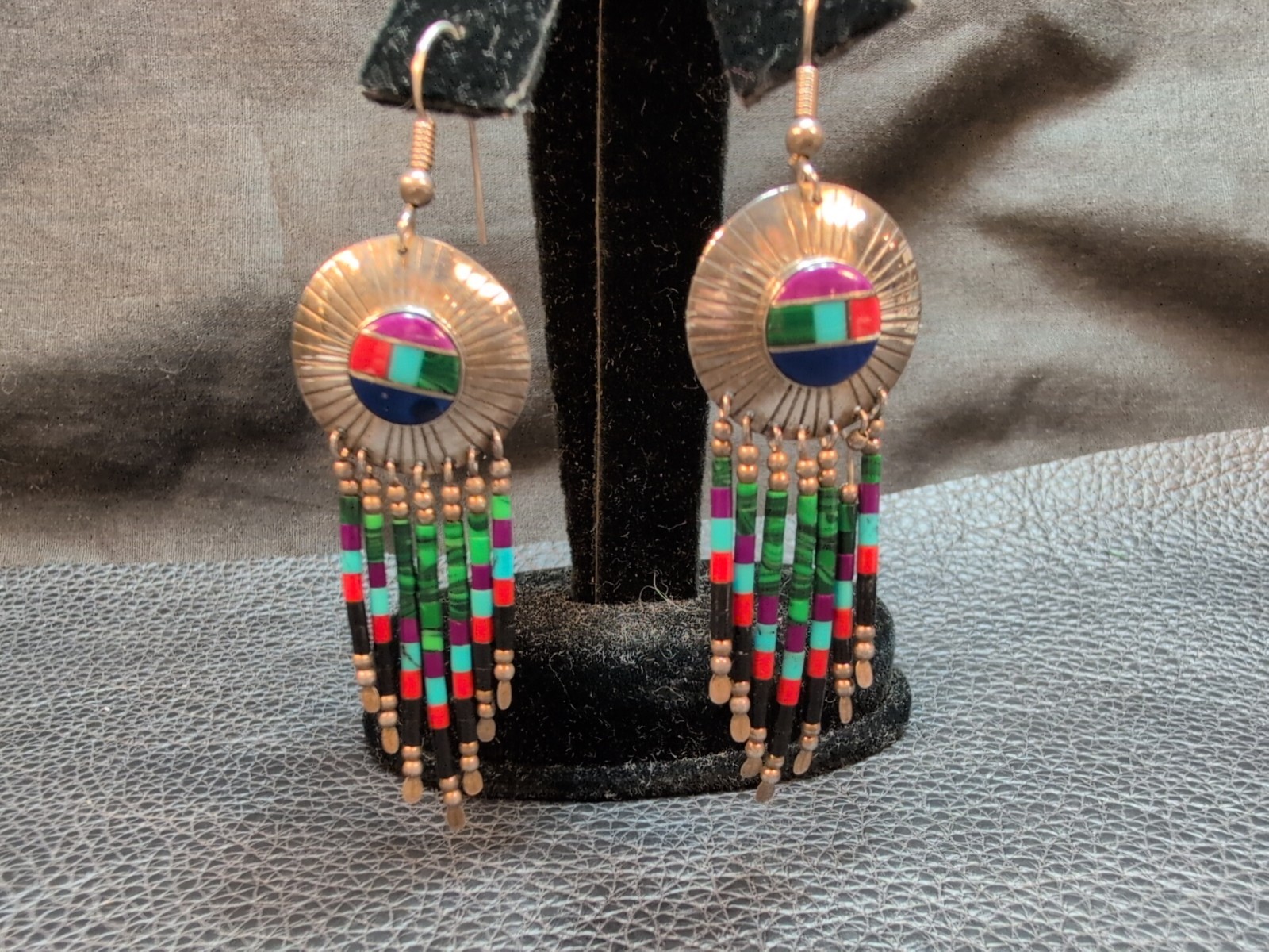 TK Sterling Silver Dangle Earrings - Native Ameri… - image 2