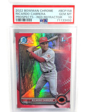 2022 Bowman Chrome Prospects Ricardo Cabrera #BCP158 Red Refractor /5 PSA 10