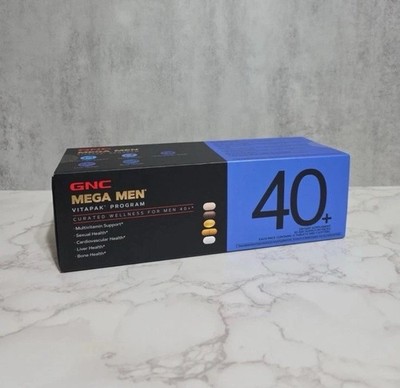 New GNC Mega Men 40+ Vitapak Wellness 30-Day Supply Multivitamin