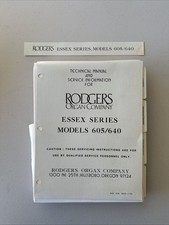 Rodgers Organ Company Essex Series Models 605/640 Technical Service Manual