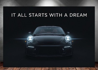 LEINWAND BILD ER XXL ABSTRAKT AUTO 911 IT ALL STARTS WITH A DREAM WAND POSTER