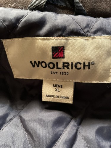 Mens Woolrich Wool Blend Jacket Size XL Brown Mocha Leather Collar Full Zipper - Picture 16 of 23