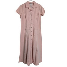 Chorus Blues Vintage Women 14 Y2K 90S Denim Button Up Maxi Dress Teacher Pink