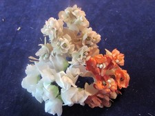 Vtg Millinery Flower Collection Lot Salmon Faint Lilac White 3/4" Blooms H5631