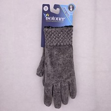 Isotoner Women  s SmartTouch Knit Gloves Gray One Size New With Tags