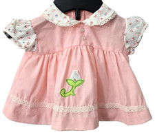 Vintage Ditsy Floral Easter Dress 3 month Infant Baby Peter Pan Collar Lace 90s