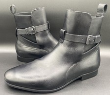 EXPRESS Black Leather Strap & Buckle Ankle Bo...