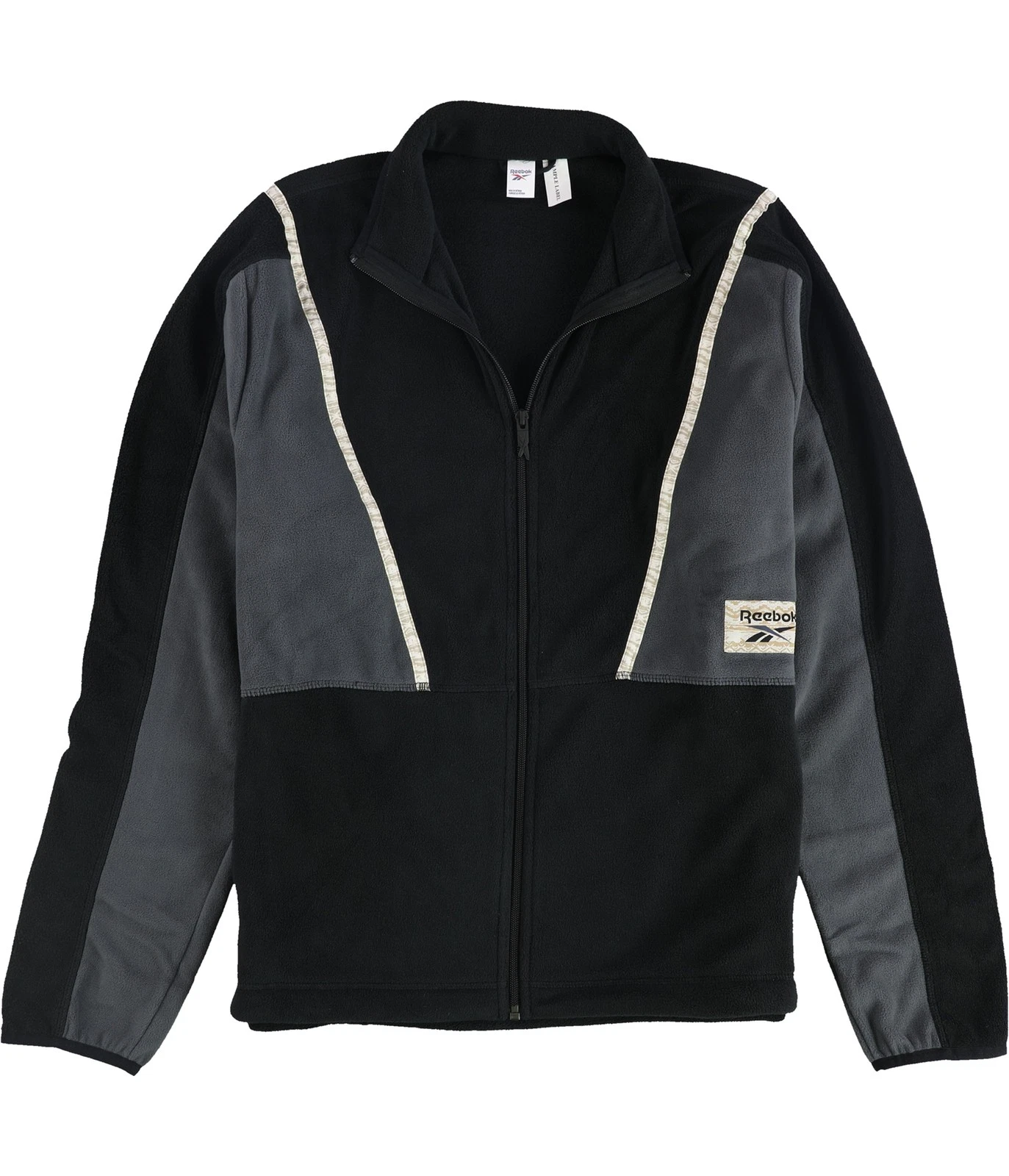 Reebok Mens Classic Lodge Fleece Jacket, Black, Medium