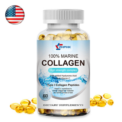 Hydrolysed Type 1 Marine Collagen Capsules 1300mg For Skin, Nail Hair Health USA