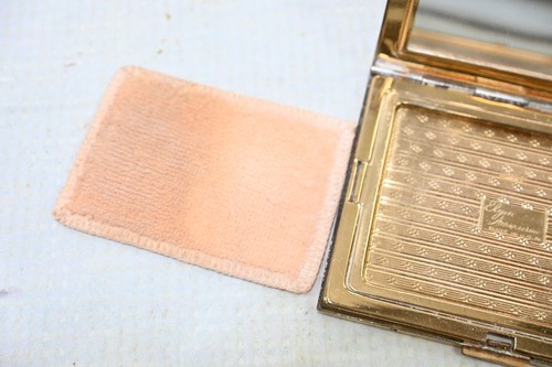 Vintage Elgin American Compact Starburst Design Gold Tone Case Mirror - Picture 13 of 16