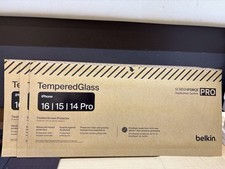 Belkin Tempered Glass Screen Protector for iPhone 16/15/ 14 Pro Pack Of 3
