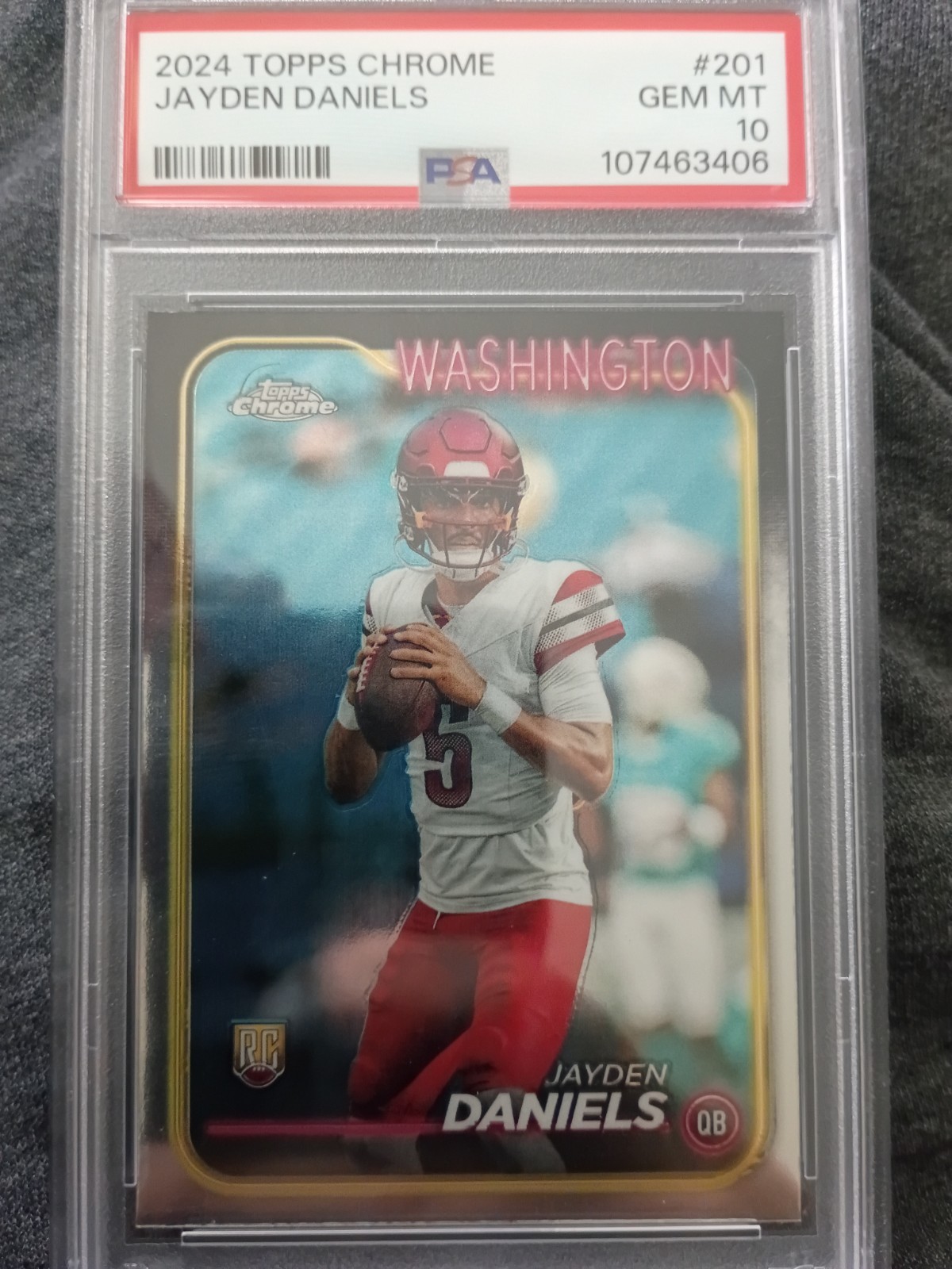 Jayden Daniels Topps Chrome #201 Prizm Refractor
